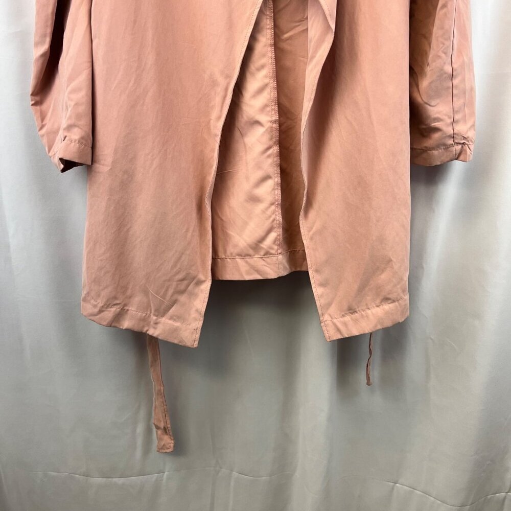 Love Tree Lightweight Wrap Coat Belted Pink Size Large Pockets - Picture 4 of 8